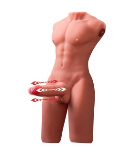 XISE JASON HALF BODY TORSO REALISTICO MASCULINO CON THRUSTING Y VIBRACION 55 CM