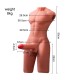 XISE JASON HALF BODY TORSO REALISTICO MASCULINO CON THRUSTING Y VIBRACION 55 CM