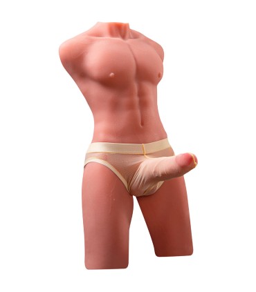 XISE JASON HALF BODY TORSO REALISTICO MASCULINO CON THRUSTING Y VIBRACION 55 CM