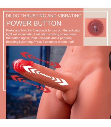 XISE JASON HALF BODY TORSO REALISTICO MASCULINO CON THRUSTING Y VIBRACION 55 CM