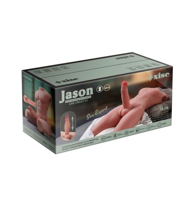 XISE JASON HALF BODY TORSO REALISTICO MASCULINO CON THRUSTING Y VIBRACION 55 CM