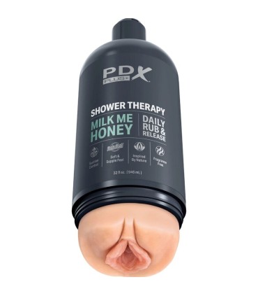 PDX PLUS MASTURBADOR STROKER DISENO DISCRETO DE BOTE CHAMPU MILK ME HONEY