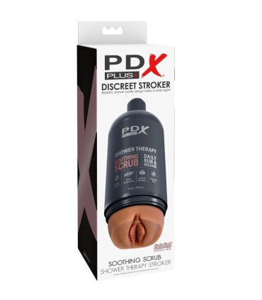 PDX PLUS MASTURBADOR STROKER DISENO DISCRETO DE BOTE CHAMPU SOOTHING SCRUB CARAMELO