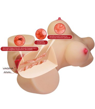 CRAZY BULL EMMA TORSO FEMENINO REALISTA VAGINA Y ANAL 48 KG
