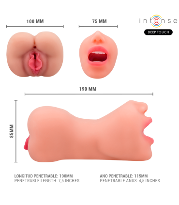 INTENSE DEEP TOUCH RILEY MASTURBADOR DOBLE BOCA VAGINA