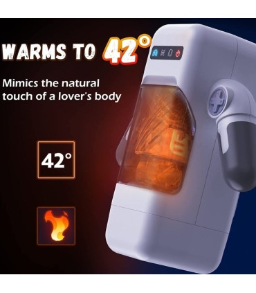 GAME CUP MASTURBADOR MASCULINO CON VIBRACION Y FUNCION CALOR CON SOPORTE PARA MOVILES NEGRO