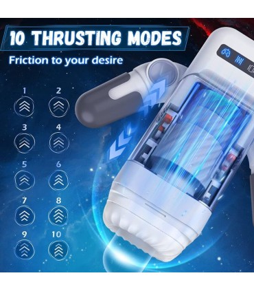 GAME CUP MASTURBADOR MASCULINO CON VIBRACION Y FUNCION CALOR CON SOPORTE PARA MOVILES NEGRO