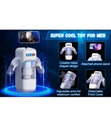 GAME CUP MASTURBADOR MASCULINO CON VIBRACION Y FUNCION CALOR CON SOPORTE PARA MOVILES NEGRO