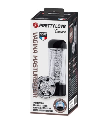 PRETTY LOVE TAMARA MASTURBADOR MASCULINO VIBRADOR MULTIVELOCIDAD NEGRO
