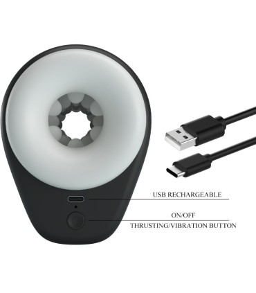 PRETTY LOVE DJ GIRL MASTURBADOR MASCULINO CON VIBRACION 5 CONFIGURACIONES NEGRO