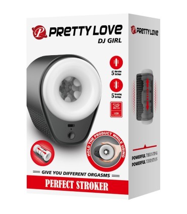 PRETTY LOVE DJ GIRL MASTURBADOR MASCULINO CON VIBRACION 5 CONFIGURACIONES NEGRO