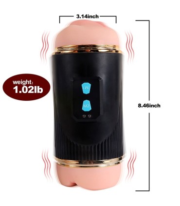 SHEQU KAY MASTURBADOR DOBLE CON VIBRACION DUAL BOCA Y VAGINA