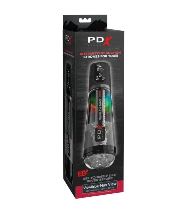 PDX ELITE VIEWTUBE MAX VIEW MASTURNADOR AUTOMATICO CON SUCCION TRANSPARENTE