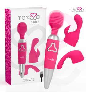 MORESSA ODILON WAND POTENTE MOTOR MAS DOS CABEZALES PREMIUM SILICONE RECARGABLE