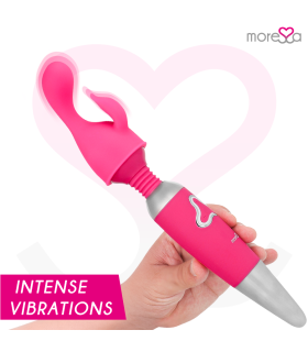 MORESSA ODILON WAND POTENTE MOTOR MAS DOS CABEZALES PREMIUM SILICONE RECARGABLE