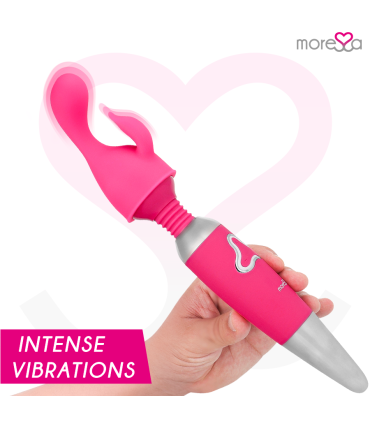 MORESSA ODILON WAND POTENTE MOTOR MAS DOS CABEZALES PREMIUM SILICONE RECARGABLE