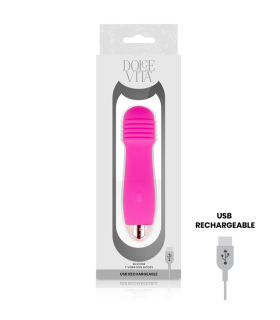 DOLCE VITA VIBRADOR RECARGABLE THREE ROSA 7 VELOCIDADES