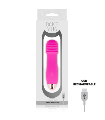 DOLCE VITA VIBRADOR RECARGABLE THREE ROSA 7 VELOCIDADES