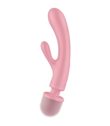 SATISFYER TRIPLE LOVER MASAJEADOR VIBRADOR RABBIT ROSA