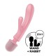SATISFYER TRIPLE LOVER MASAJEADOR VIBRADOR RABBIT ROSA
