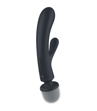 SATISFYER TRIPLE LOVER MASAJEADOR VIBRADOR RABBIT GRIS