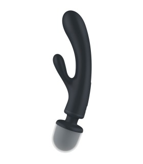 SATISFYER TRIPLE LOVER MASAJEADOR VIBRADOR RABBIT GRIS
