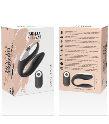 BRILLY GLAM WE LOVE VIBRADOR PARA PAREJAS CONTROL REMOTO NEGRO