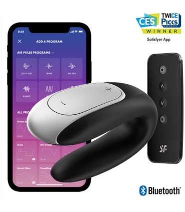 SATISFYER DOUBLE FUN PARTNER VIBRADOR NEGRO