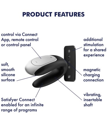 SATISFYER DOUBLE FUN PARTNER VIBRADOR NEGRO