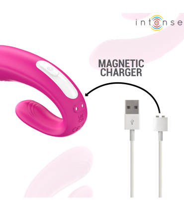 INTENSE JANET ESTIMULADOR Y VIBRADOR DUAL EN FORMA DE U CON CONTROL REMOTO ROSA