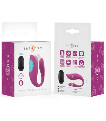 INTENSE ANNIE ESTIMULADOR VIBRADOR FORMA DE U MORADO CONTROL REMOTO
