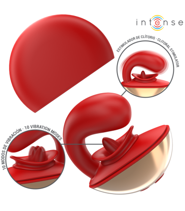 INTENSE MARIAH VIBRADOR ESTIMULADOR EN FORMA DE U 10 VIBRACIONES ROJO