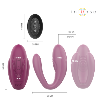 INTENSE SANDRA VIBRADOR ESTIMULADOR DE PINZAS CON GOLPETEO CONTROL REMOTO