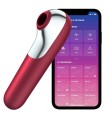 SATISFYER - DUAL LOVE VIBRADOR Y SUCCIONADOR CON AIRE PULSADO ROJO