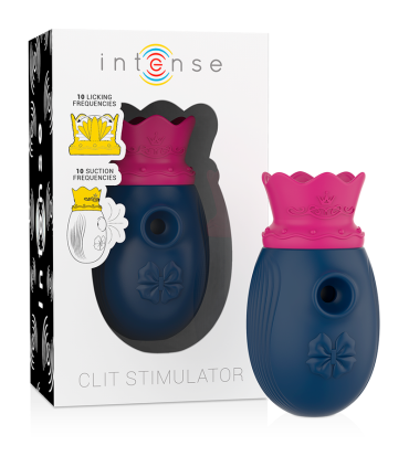 INTENSE ESTIMULADOR CLITORIS 10 MODOS DE SUCCION Y LICKING AZUL