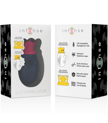 INTENSE ESTIMULADOR CLITORIS 10 MODOS DE SUCCION Y LICKING AZUL