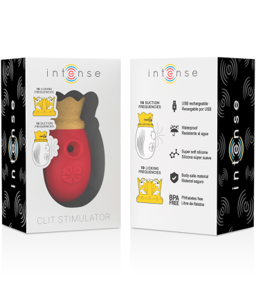 INTENSE ESTIMULADOR CLITORIS 10 MODOS DE SUCCION Y LICKING ROJO