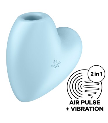SATISFYER CUTIE HEART ESTIMULADOR Y VIBRADOR AZUL