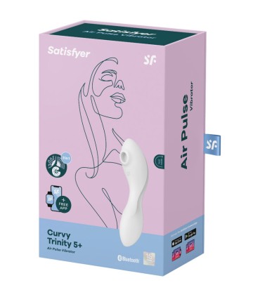 SATISFYER CURVY TRINITY 5 ESTIMULADOR Y VIBRADOR APP BLANCO
