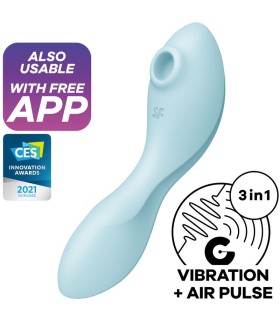 SATISFYER CURVY TRINITY 5 ESTIMULADOR Y VIBRADOR APP AZUL