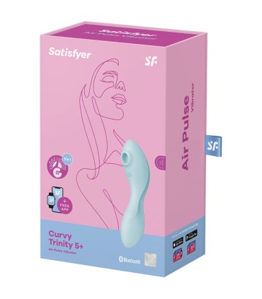 SATISFYER CURVY TRINITY 5 ESTIMULADOR Y VIBRADOR APP AZUL
