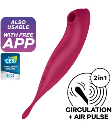 SATISFYER TWIRLING PRO ESTIMULADOR Y VIBRADOR APP ROJO