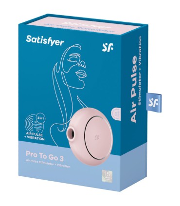 SATISFYER PRO TO GO 3 ESTIMULADOR Y VIBRADOR DOBLE ROSA