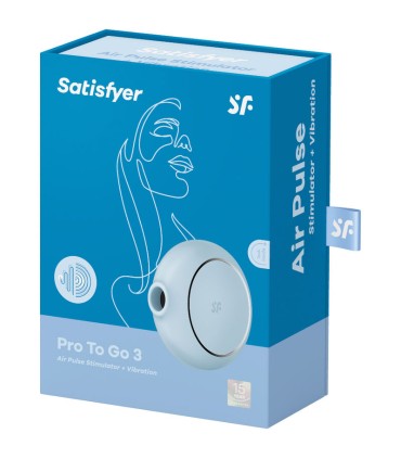 SATISFYER PRO TO GO 3 ESTIMULADOR Y VIBRADOR DOBLE AZUL