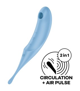 SATISFYER TWIRLING PRO ESTIMULADOR Y VIBRADOR AZUL