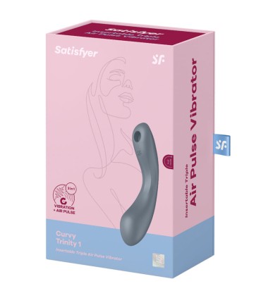SATISFYER CURVE TRINITY 1 AIR PULSE VIBRATION GRIS
