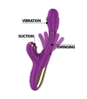 INTENSE ATENEO VIBRADOR MULTIFUNCION RECARGABLE 7 VIBRACIONES CON LENGUA OSCILANTE Y SUCCIONADOR MORADO