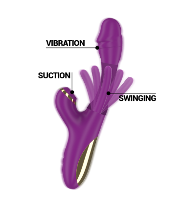 INTENSE ATENEO VIBRADOR MULTIFUNCION RECARGABLE 7 VIBRACIONES CON LENGUA OSCILANTE Y SUCCIONADOR MORADO