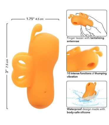 CALEXOTICS NEON VIBES THE BUZZING VIBE ESTIMULADOR DE DEDO 10 VIBRACIONES NARANJA