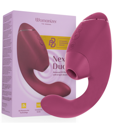 WOMANIZER DUO NEXT ESTIMULADOR VIBRADOR DUAL CLITORIS PUNTOG ROSA